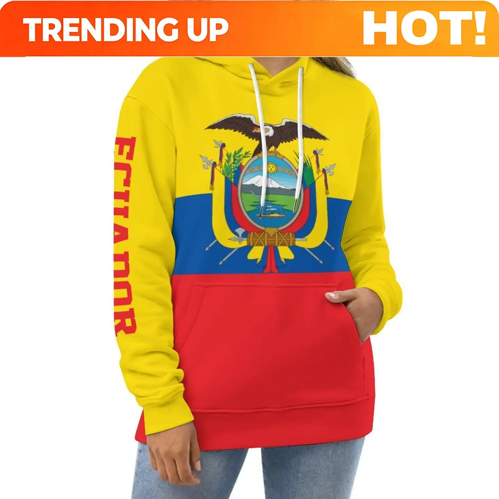 3D Hoodie Ecuador Flag Unisex Men Women Polyester Harajuku Sweatshirt Pullover Hoodies Casual Cool