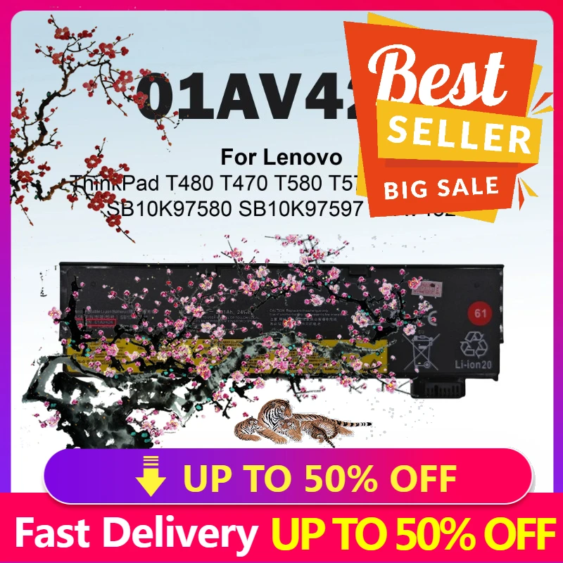 

【Fast Delivery】New 01AV424 61 61+ Laptop Battery For Lenovo ThinkPad T470/T480/T570/T580/P51S/P52S SB10K97581 SB10K97580 SB10K97