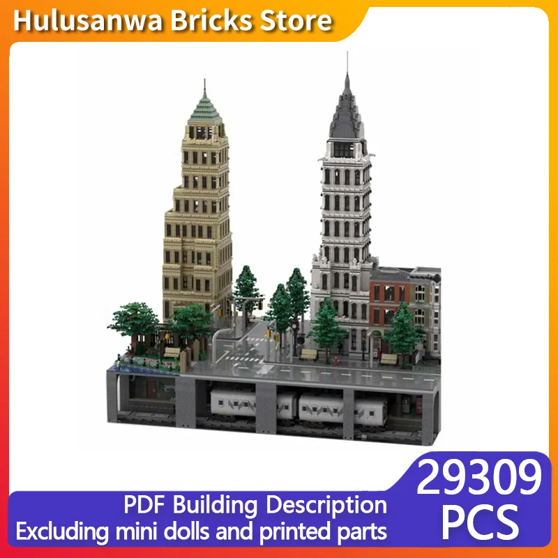 Street View Model MOC Building Bricks NEW-YORK Two Parts  Subway Modular Technology Gifts Holiday Assemble Children Toys Suit