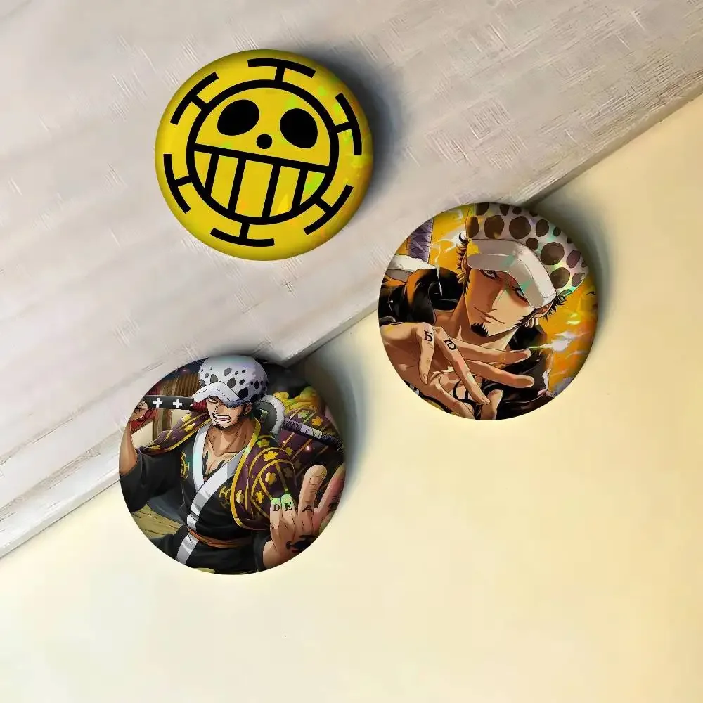 One Piece Trafalgar Law   Cute Anime Figure Icon Badge Handmade Tinplate Brooch For Backpack Clothes Chest Ornament Gifts