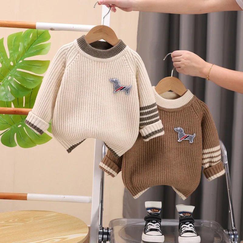 

Boys Sweaters Spring Autumn 2025 Children's Clothing Tops For Baby Boy Woolen Jersey Outerwear Kids Casual Sweater Outfits 5 6Y