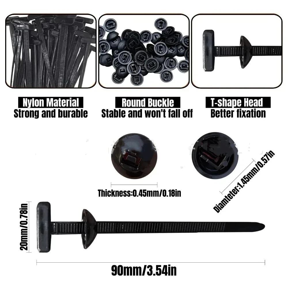 20/50/100Pcs Heavy Duty Nylon Universal Cable Tie Buckle Durable Multi Purpose Self-locking Zip Ties Adjustable Lightweight