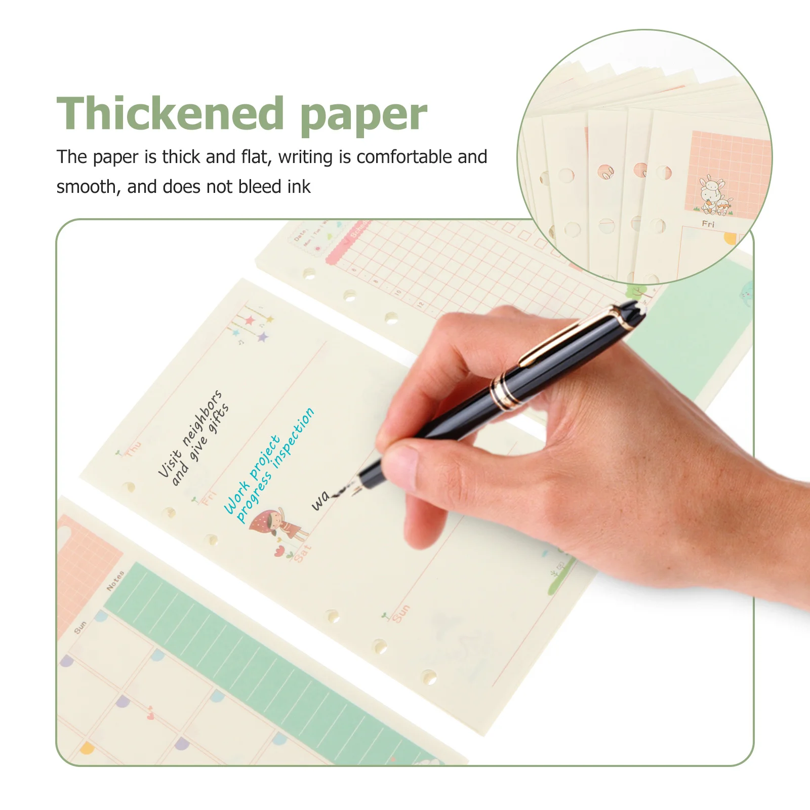 

3pcs Planner Refill Papers Thick Smooth Loose-Leaf Replacement Core For Weekly Monthly Daily Schedule Notebook Journal