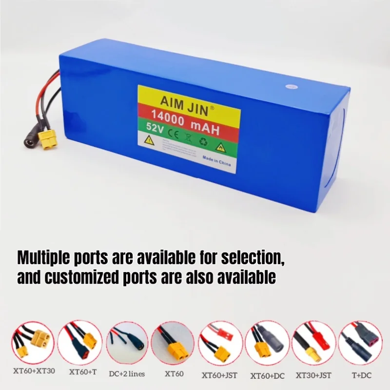 بطارية ليثيوم 14S4P 52V 14AH 18650 1000W لمختلف الأجهزة الإلكترونية والنقل