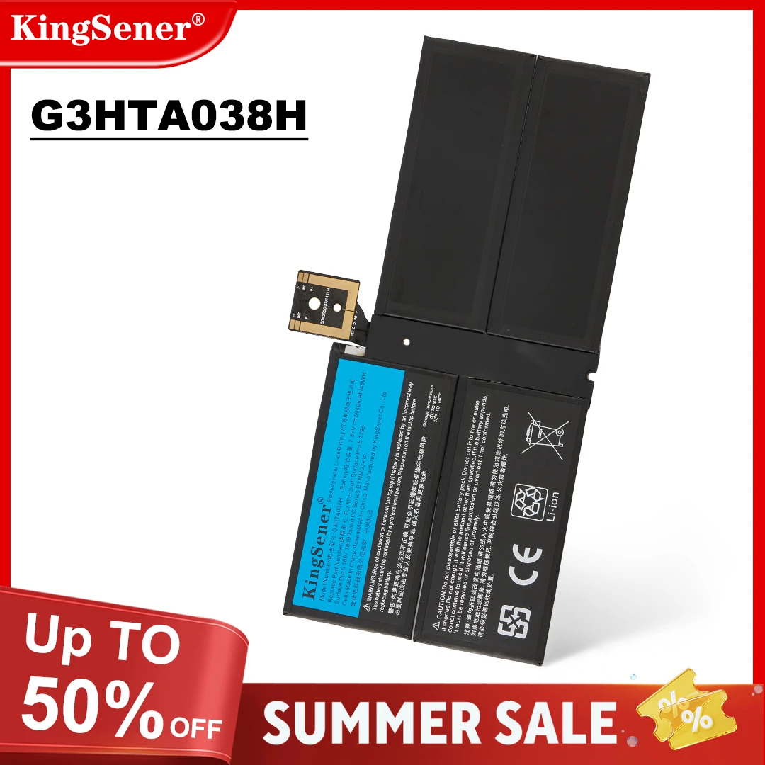 KingSener DYNM02 G3HTA038H Аккумулятор для ноутбука Microsoft Surface Pro 5 1796, Pro 6 1807 1809 12,3 дюйма серии планшетов 7,5 В 5940 мАч