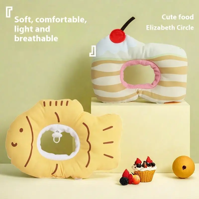 

Cute Snapper Tiramisu Cat Collar Soft AdjustablePet Protective Collars For Dogs Cats Wound Healing Dogs Cats Anti-Bite Lick