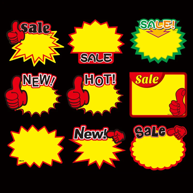 50 قطعة ملصقات أسعار البطاقة البيضاء شارة أسعار السلع علامات المتجر ملصقات الإعلان الترويجية مبيعات الأعمال بالتجزئة #3