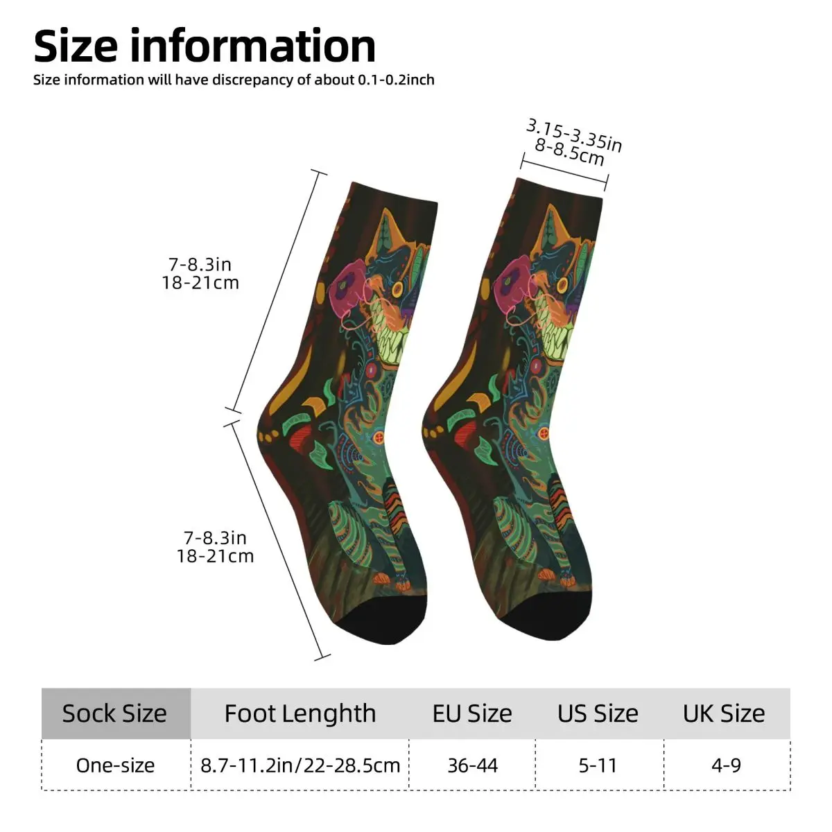 Cat Demon Sock Printed Man Polyester