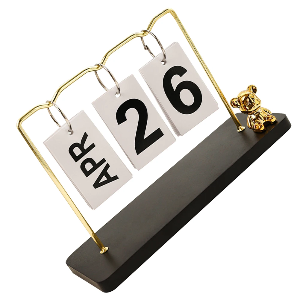 

Metal Desktop Desk Calendar For Office Design Black Gold Reusable Flip Creative Desk Calendar Home Office Decor Accessories