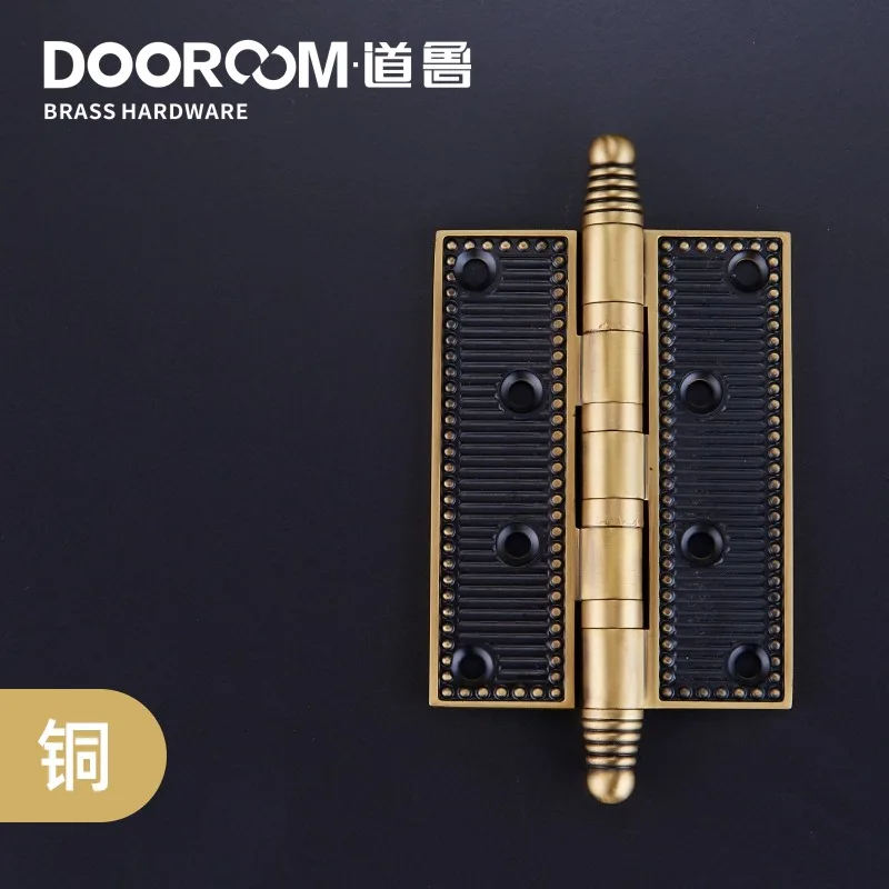 All copper 4 inch thickened stripe hinge modern stripe casement wooden door silent hinge loose leaf monolithic