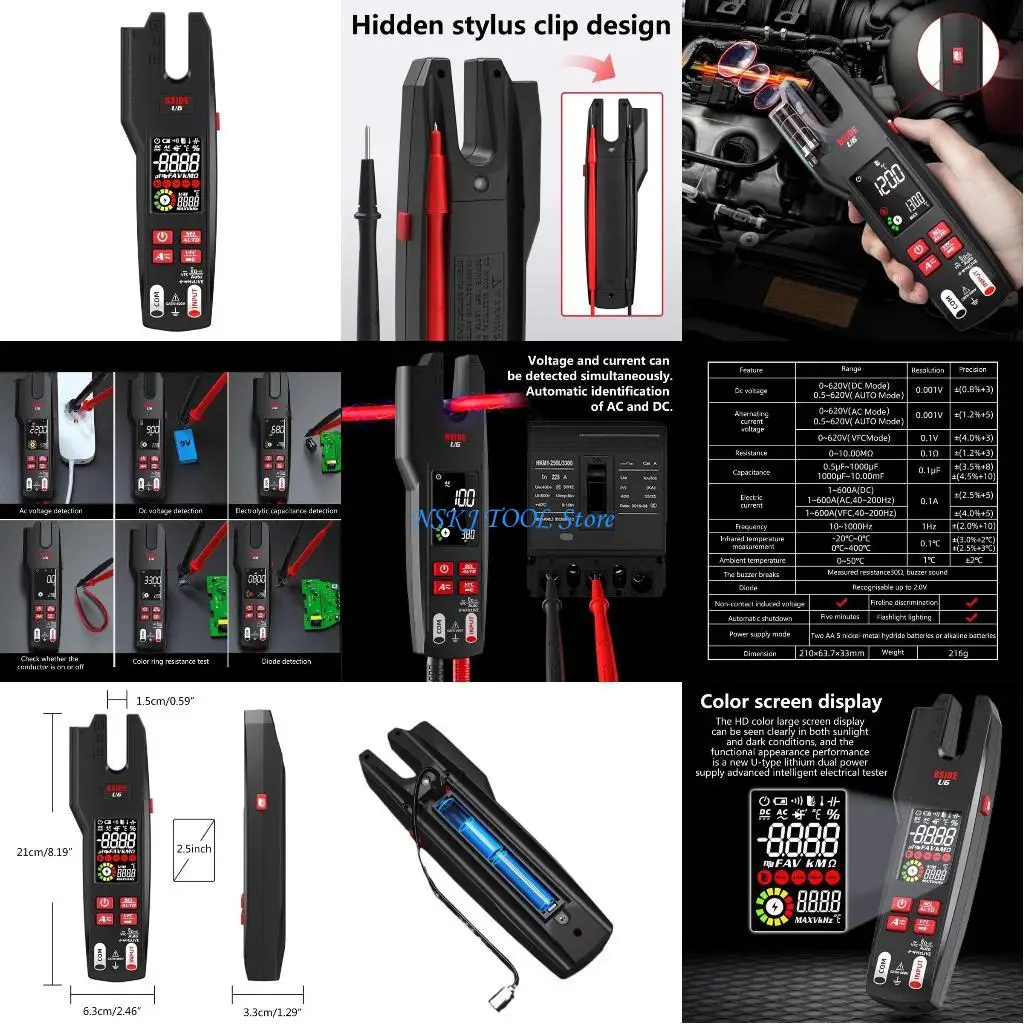 

L8RC Digital Clamps Meter Multimeter Current Voltmeter Diode Resistance Tester