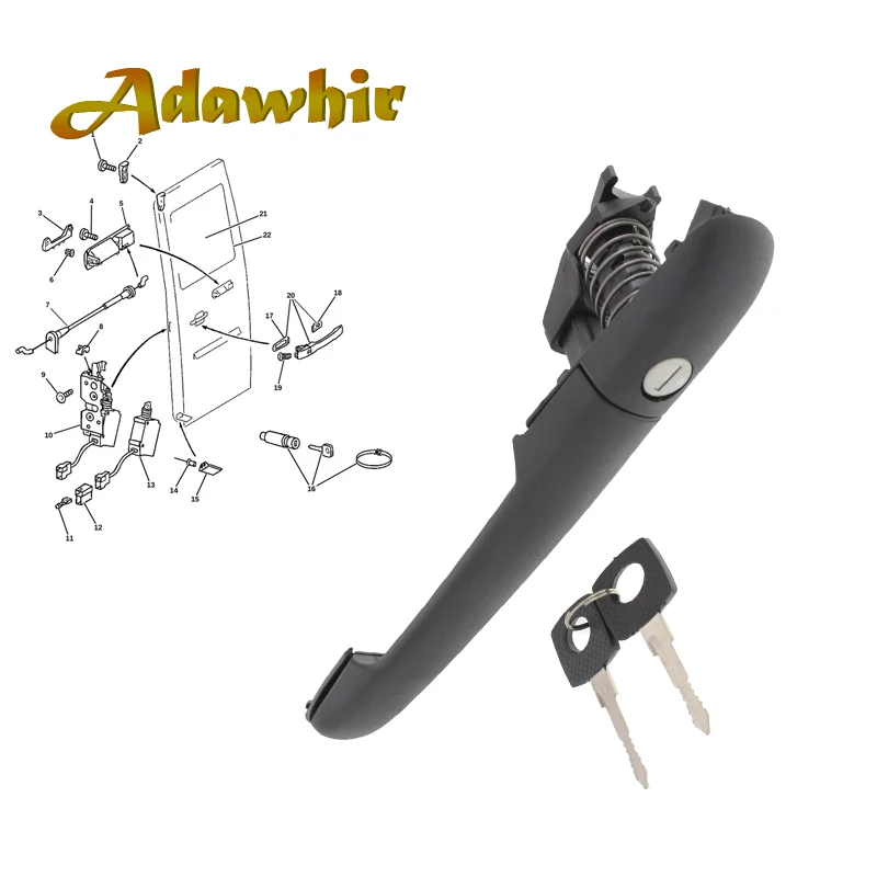 0007601359 Black Door Handle for Mercedes-Benz Atego / VW LT 28-35 II (95-14) - Front & Rear