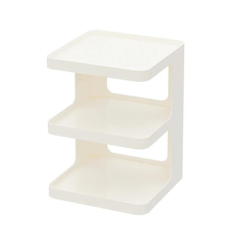 

Modern bedroom minimalist square iron art household open shelf, light luxury multi-layer bedside cabinet