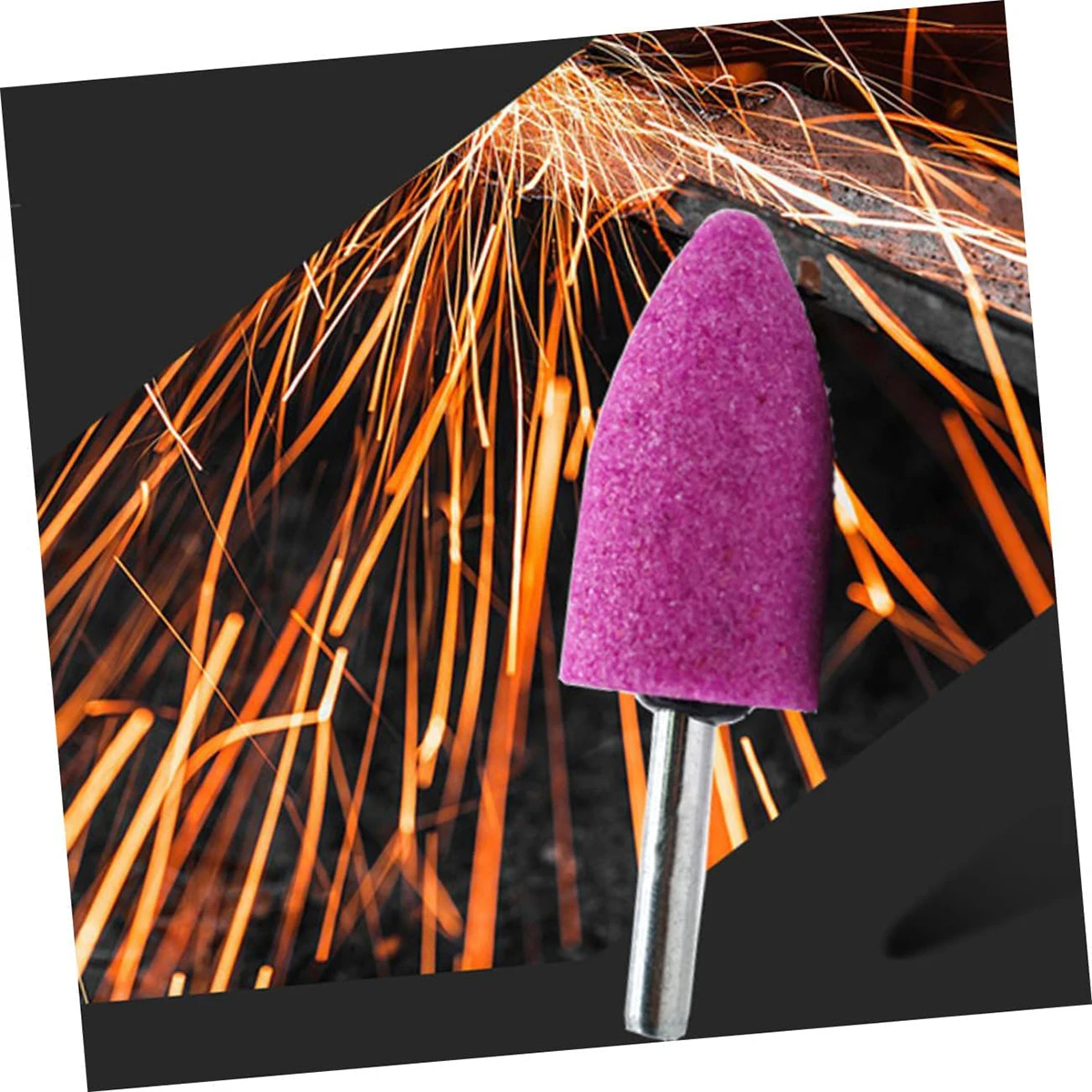 20Pcs Red Corundum 6mm Shank Conical Grinding Head For Polishing And Rust Removal Mini Brush Bullet-shape For Dremel Dril Rotary