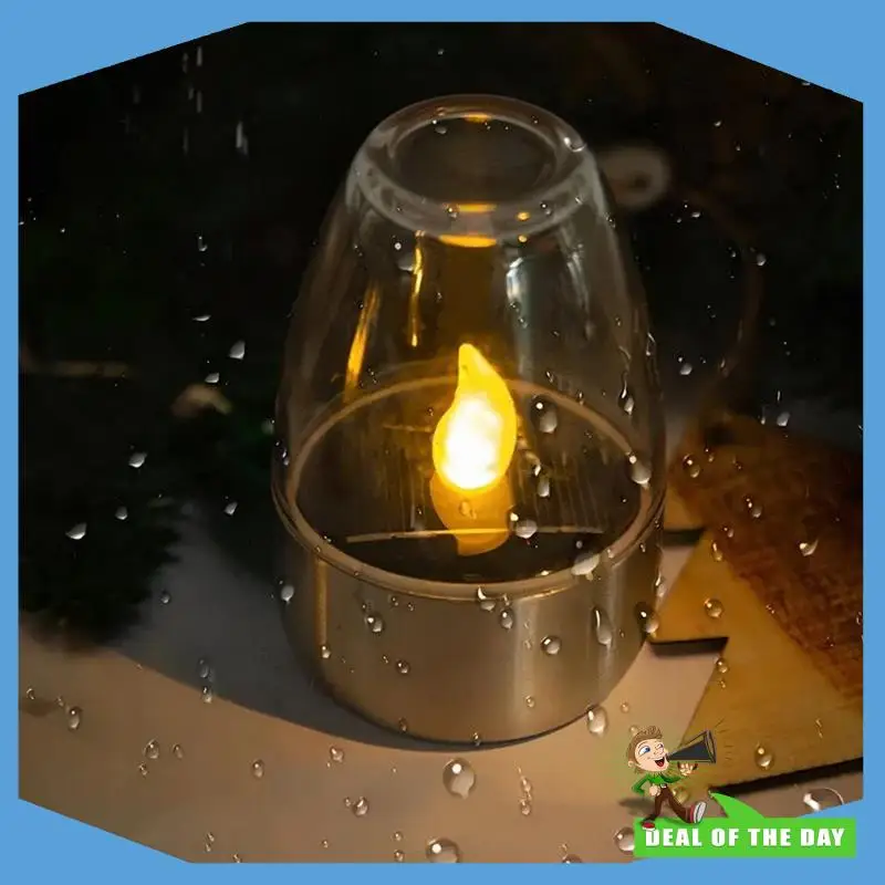 24-Hour Delivery 1PCS For Wedding Party Garden Decoration Rechargeable LED Solar Candles Light Flameless Outdoor Waterproof Lamp