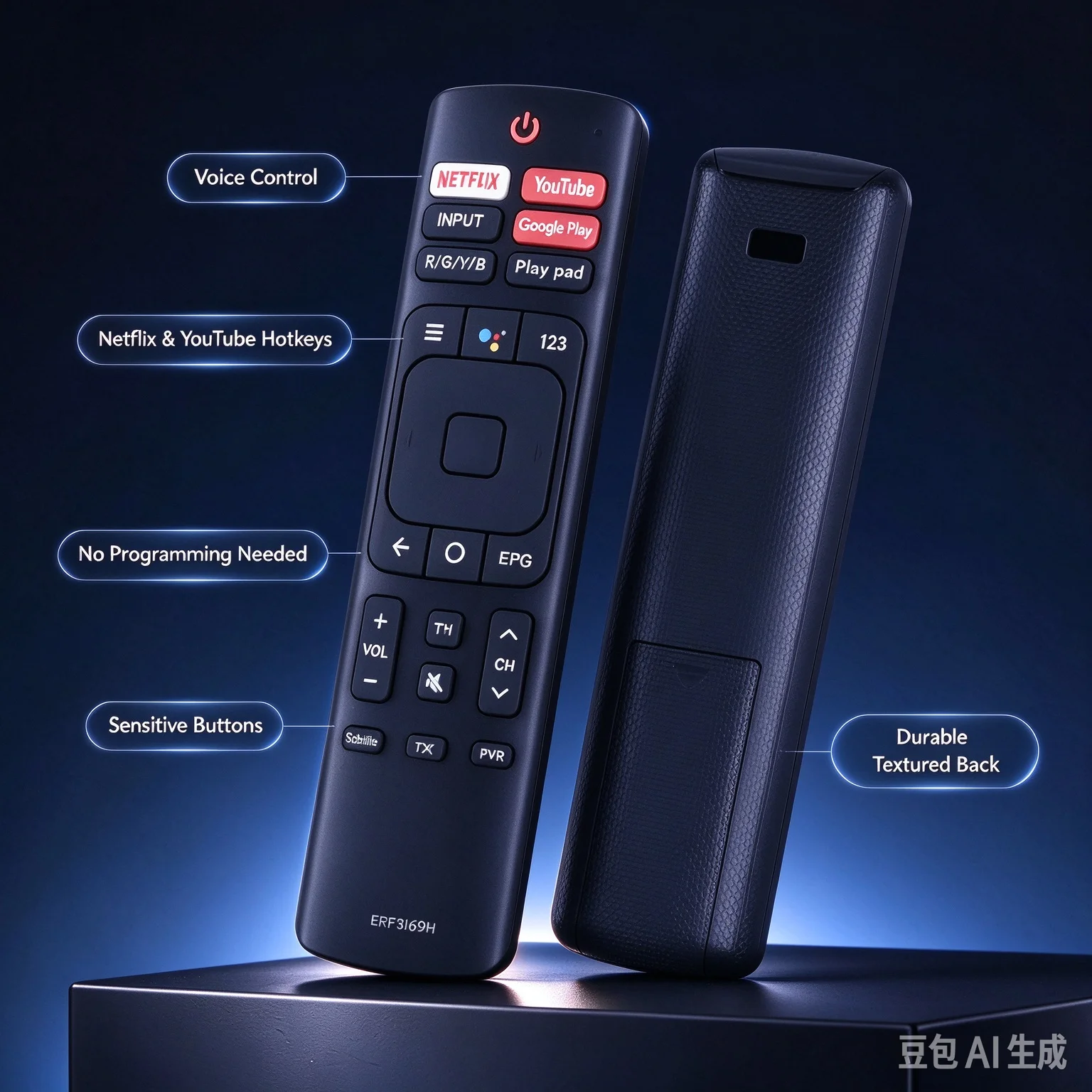 ERF3I69H Voice Remote Control Replacement for Sharp Hisense Android 4K Smart TV, Compatible ERF3B69 ERF3A69S ERF3B69S 65RG 50RG