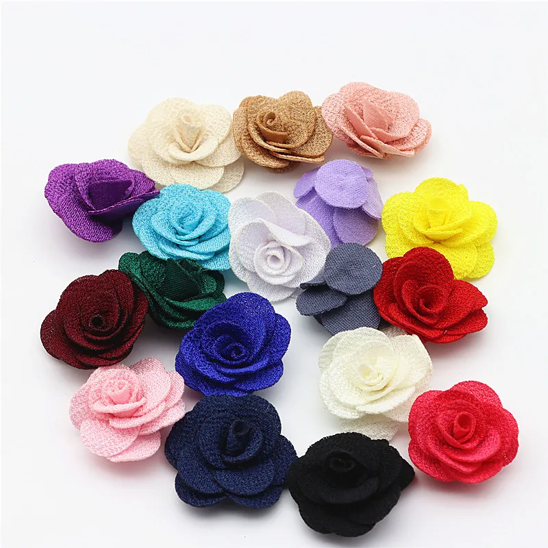 3.5CM Small Flower Clothing Headwear Accessories Three-dimensional Flower Handmade DIY Hair Accessories 10-20Pcs