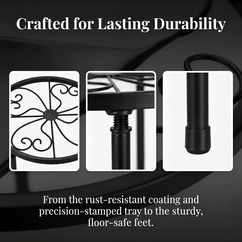 Black Rust-Proof Metal Plant Stand for Indoor and Outdoor Use, Suitable for Climbing Plants Like Pothos 1-2 Individual Plant Sta