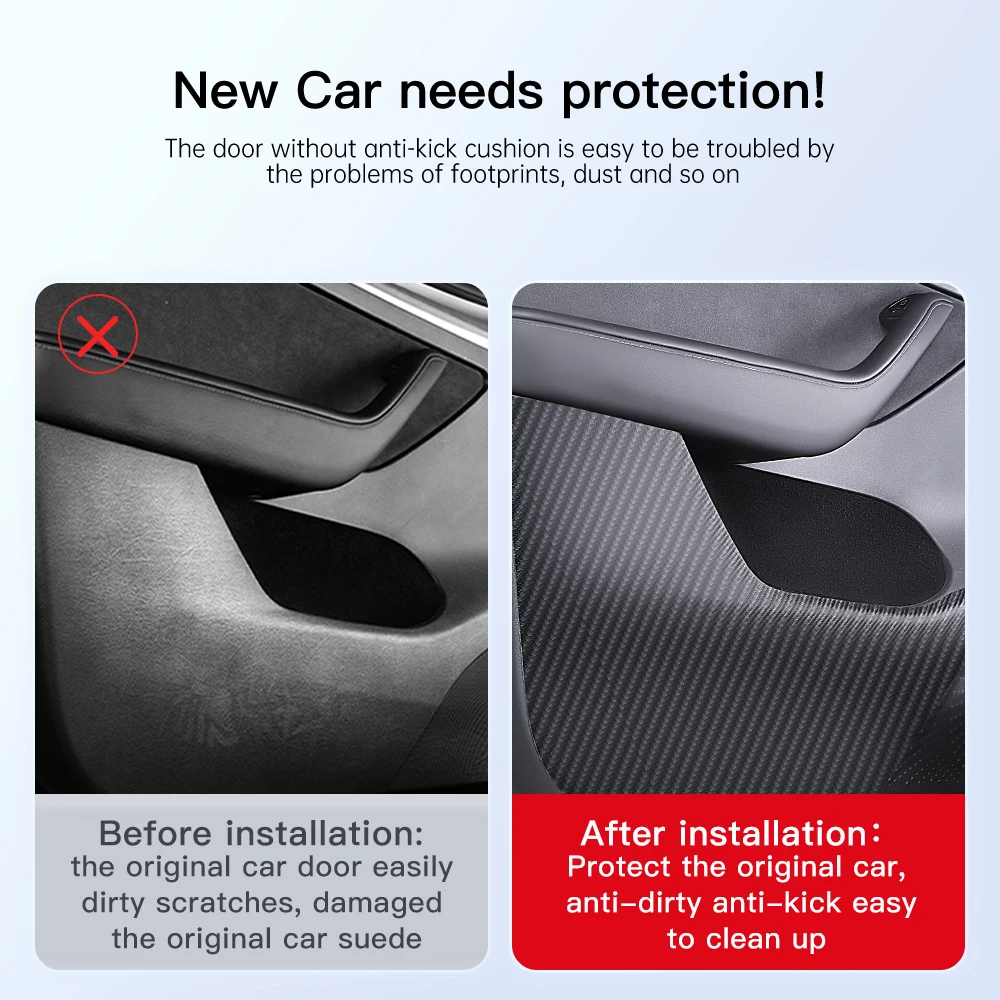 YZ For Tesla Model Y/Model 3 2019-2022 2023 door anti-kick sticker Soil-proof mat Children\'s kick pad Car accessories