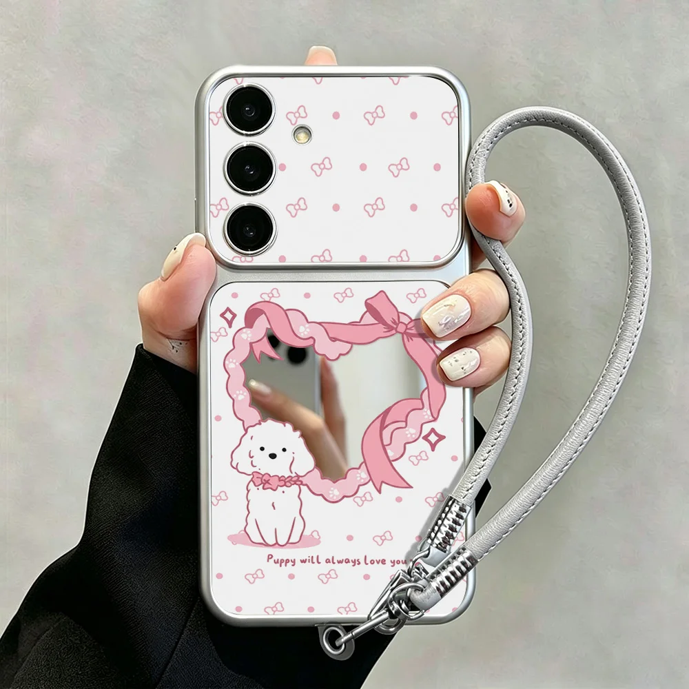 Make-up-Spiegel Hunde-Handyhülle für Samsung A57 5G S26 Ultra A56 A55 A16 S25 FE A54 A53 A37 A36 A17 A35 S24 S23 A07 A06 A26 Hülle