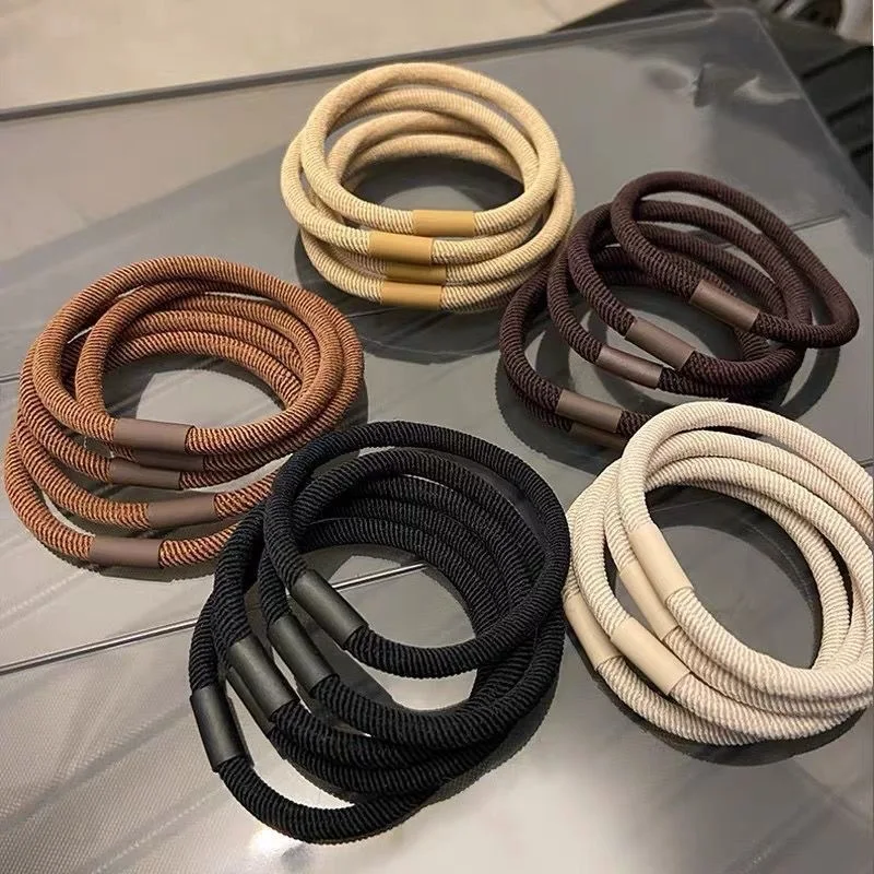 10pcs/set Hair Ties Basic Plain Color Thick High Elasticity Elastic Hair Band Ponytail Holder Rubber Band Women Hair Accessories