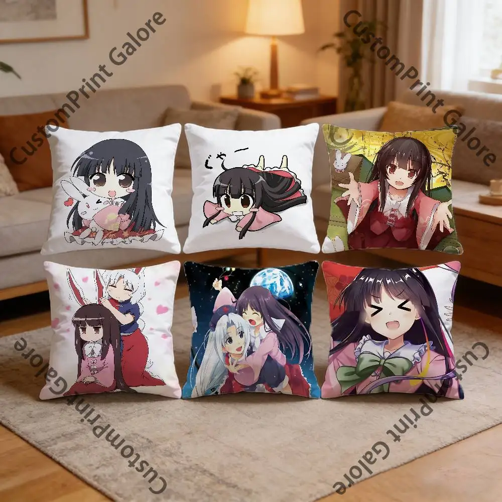 Наволочка из полиэстера с принтом Kaguya Houraisan, квадратная, 30, 35, 40, 45, 50, 55 см, мягкая, для дивана, кровати, автомобиля, домашнего декора