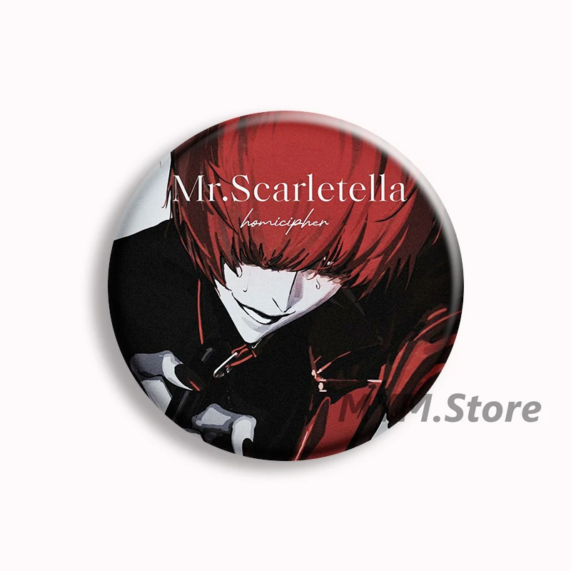 Homicipher Mr.Scarletella Anime Soft Button Pin Cartoon Game Character Brooch Badge Bag Decor Accessories Gamer Collect