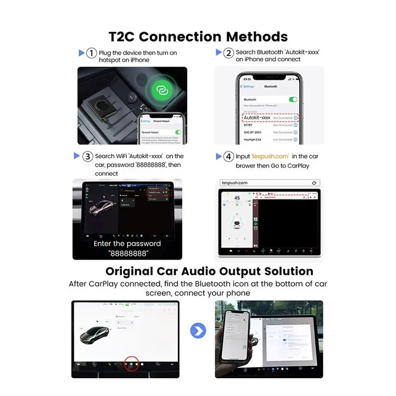 

Новый беспроводной адаптер ABNR Mini CarPlay, беспроводной адаптер Android Auto Car Connect Box, Wi-Fi Bluetooth-адаптер для Tesla Model 3/X/Y/S