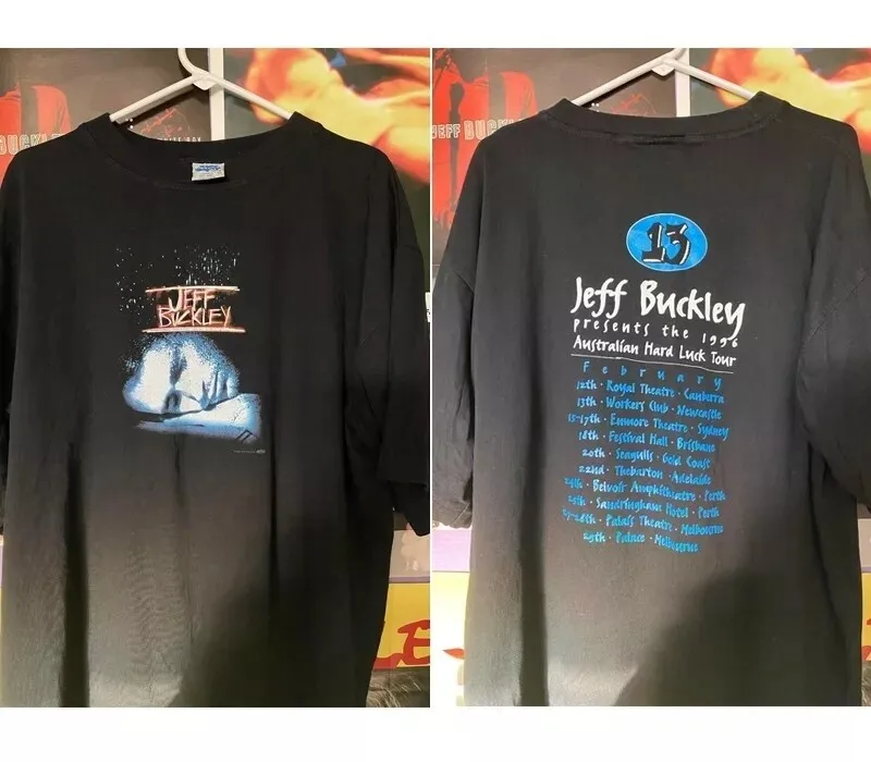 1996 Jeff Buckley Hard Luck Tour T-shirt 2 Sided Basic Black Unisex S-5XL