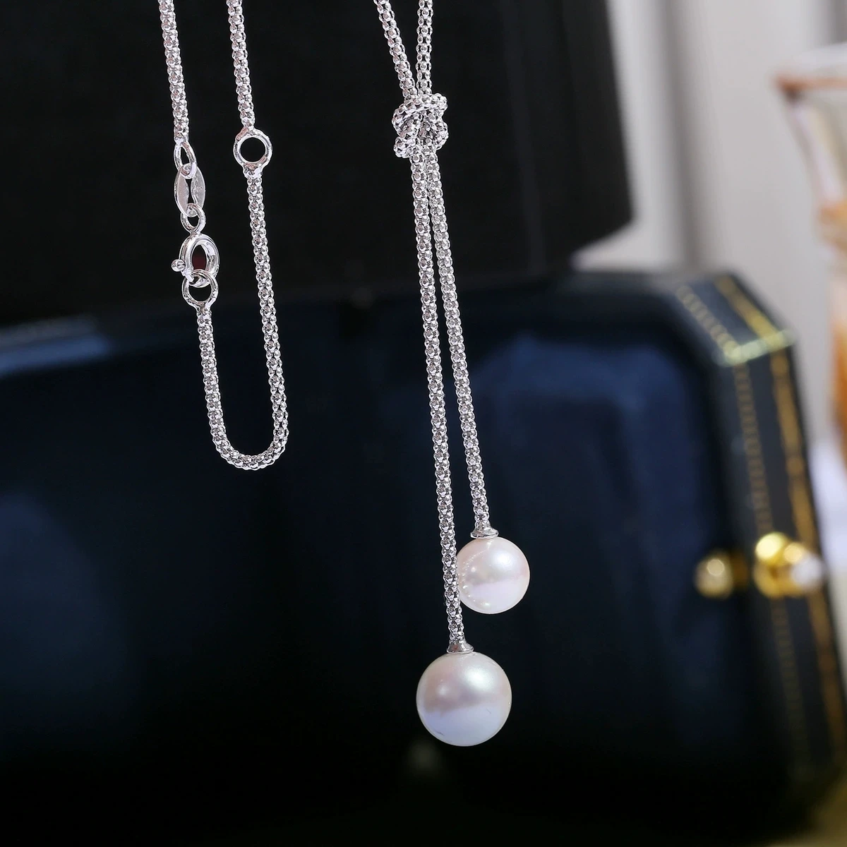 45cm Long S925 Sterling Silver Necklace Mountings Findings Jewellery Mounts Parts Fittings Accessories for 6-12mm Pearls