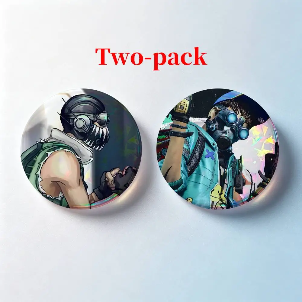 O-Octane Fanart Apex Legends 2 Pieces Badge Set Icons Badges Creative Meme Figure Round Tinplate Brooch Bag Clothes Accessories