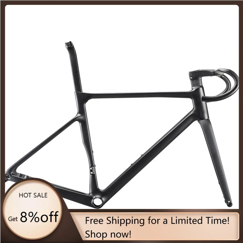 

STLF Ultralight T1100 Full Carbon Road Frame 990G Climbing Bicycle Cycling 700*38 Tire Cyclocross Aerodynamic UD Disc Roadbike F