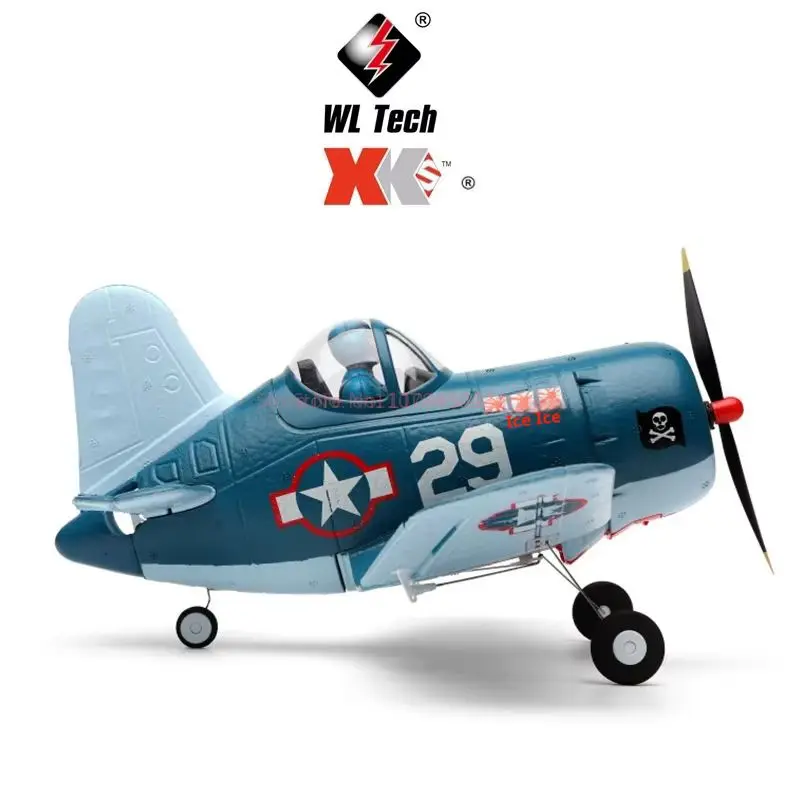 Neues Wl Vierkanal-Rc ferngesteuertes Flugzeug Q-Version F4u Piraten-Elektro-Luftfahrtmodell Kleines Starrflügelflugzeug