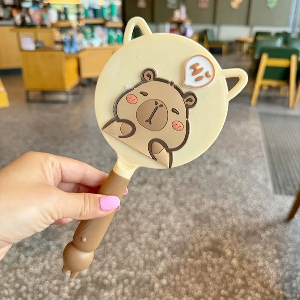 Anti-slip Handle Capybara Handheld Mirror Comfortable Grip Durable Cartoon Makeup Mirror Lightweight Water-proof Vanity Mirror