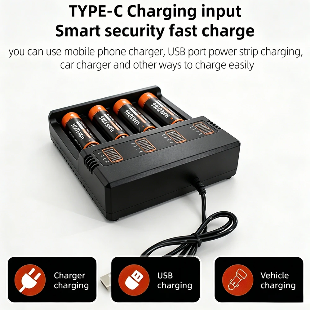 PHOMAX 18650 9250mWh 100% New Rechargeable Battery INR18650/35V 3500mAh Li-ion 3.7V Battery 18650 Battery & USB LED Fast Charger