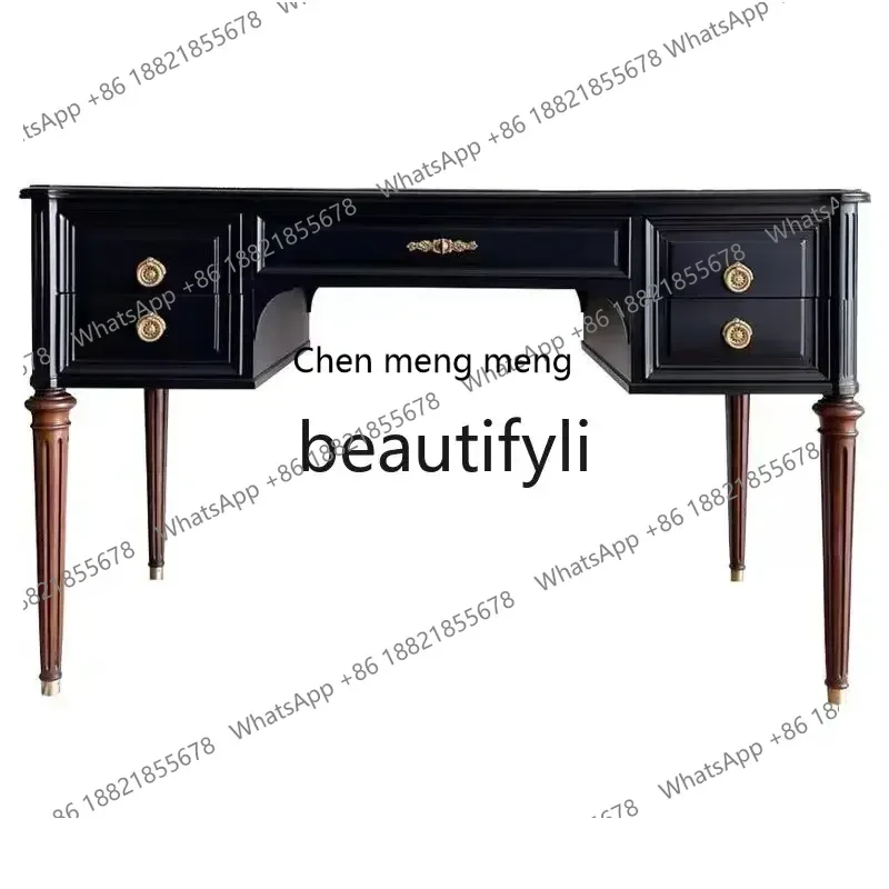 20031A Retro solid wood desk design conference table small apartment negotiation table computer table study