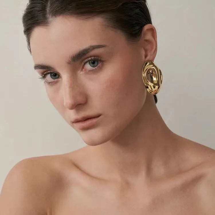 

Необычные полые серьги-гвоздики, нишевые серьги-гвоздики для женщин