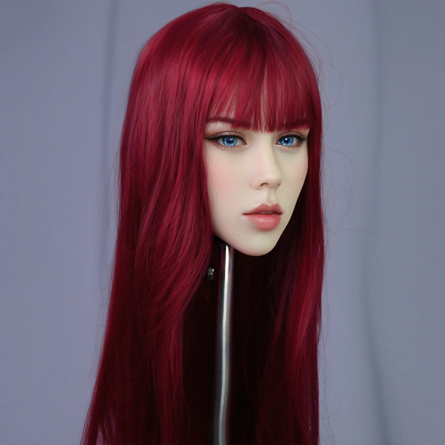 Nowy model głowy TPE, z delikatną i uroczą twarzą, interfejs M16, z peruką i oczami.