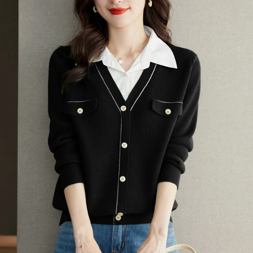 Outlets Sli Sweater Gebreide wollen basis irt Dames Herfst Winter Kleine Fraance Sle Polyester Katoenmix Gebreide kleding