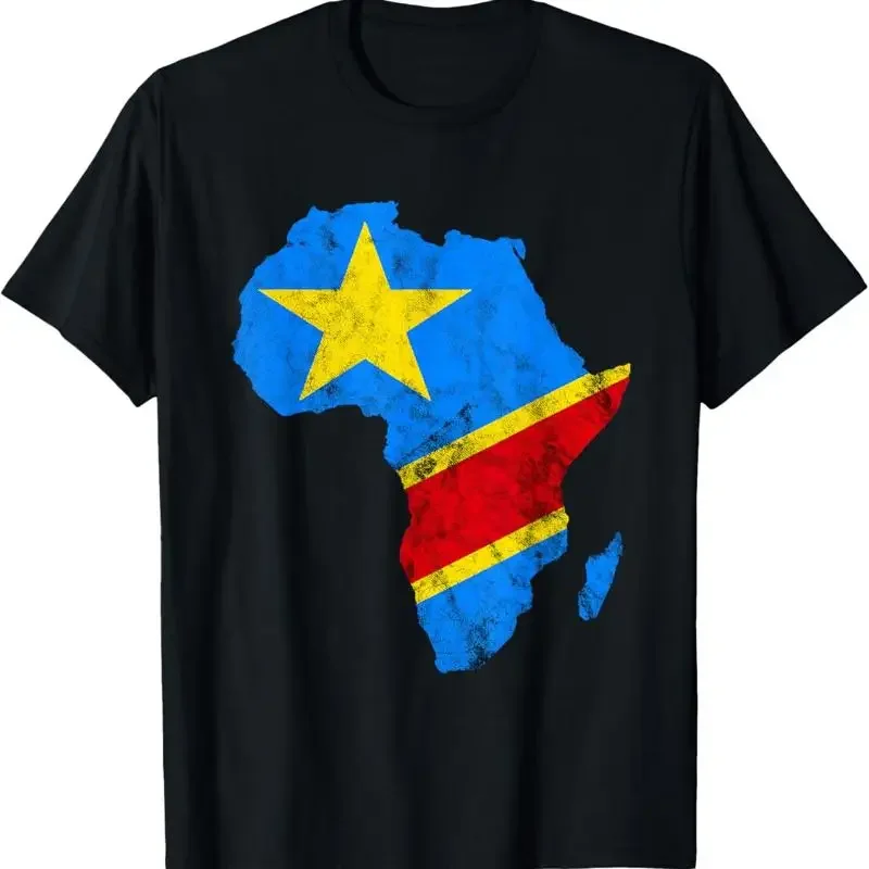Africa Map Outline Congolese Flag Congo T Shirt