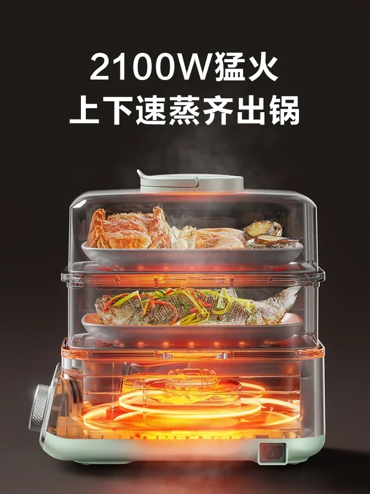 220V Stainless Steel Electric Food Steamers: Multi-functional Steaming and Stewing One-Pot with Small Square Box Design