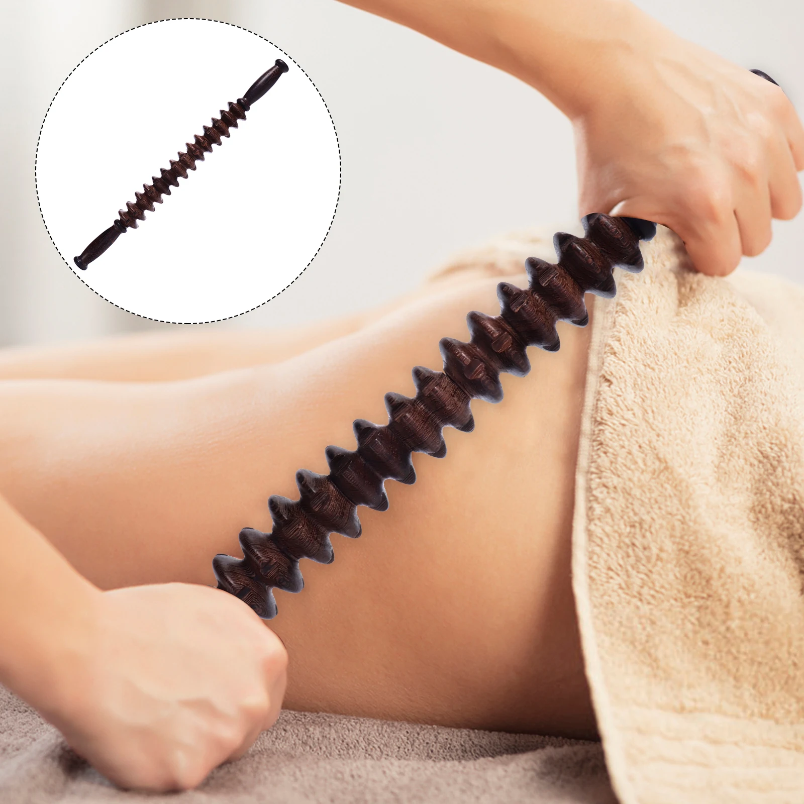 

Wooden Roller Massager Manual Massage Stick For Muscle Relaxation Body Fascia Roller Release Tension Improve Blood