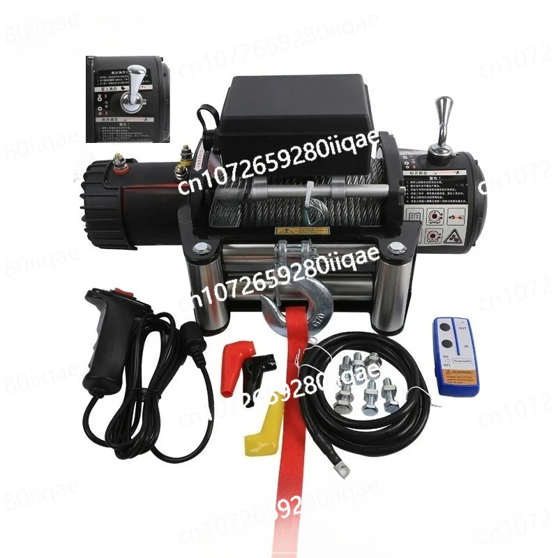 

Электрическая лебедка 13500 фунтов/12000 фунтов, 12 В/24 В, крановые лебедки из синтетического троса с дистанционным управлением для грузовых автомобилей