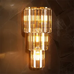 Lámpara de pared LED moderna de cristal para cabecero