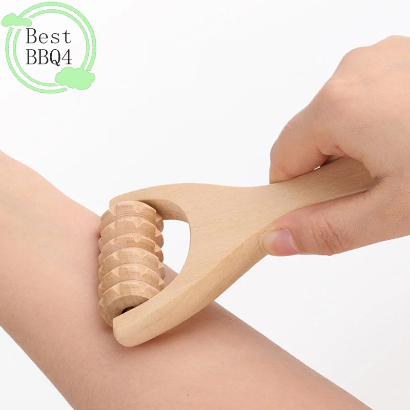 (BBQ4)Wooden Roller Massager Therapy Body Face Shoulder Neck Hand Push Rolling Massager Body Soothing Relaxing Massage Tool view 5