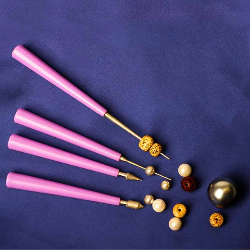 2/4Pcs Hole Enlarger Tools Pearl Glass Beads Tipped Reaming File Reamer Jewelry Tools Diamond Needle File Sets Beading