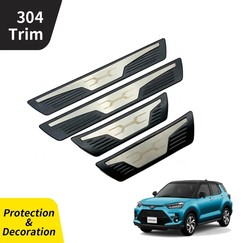 Suitable for Toyota 2020 Raize Welcome Threshold Bar Step 4 Pcs High Quality Stainless Steel Automotive Styling Accessories