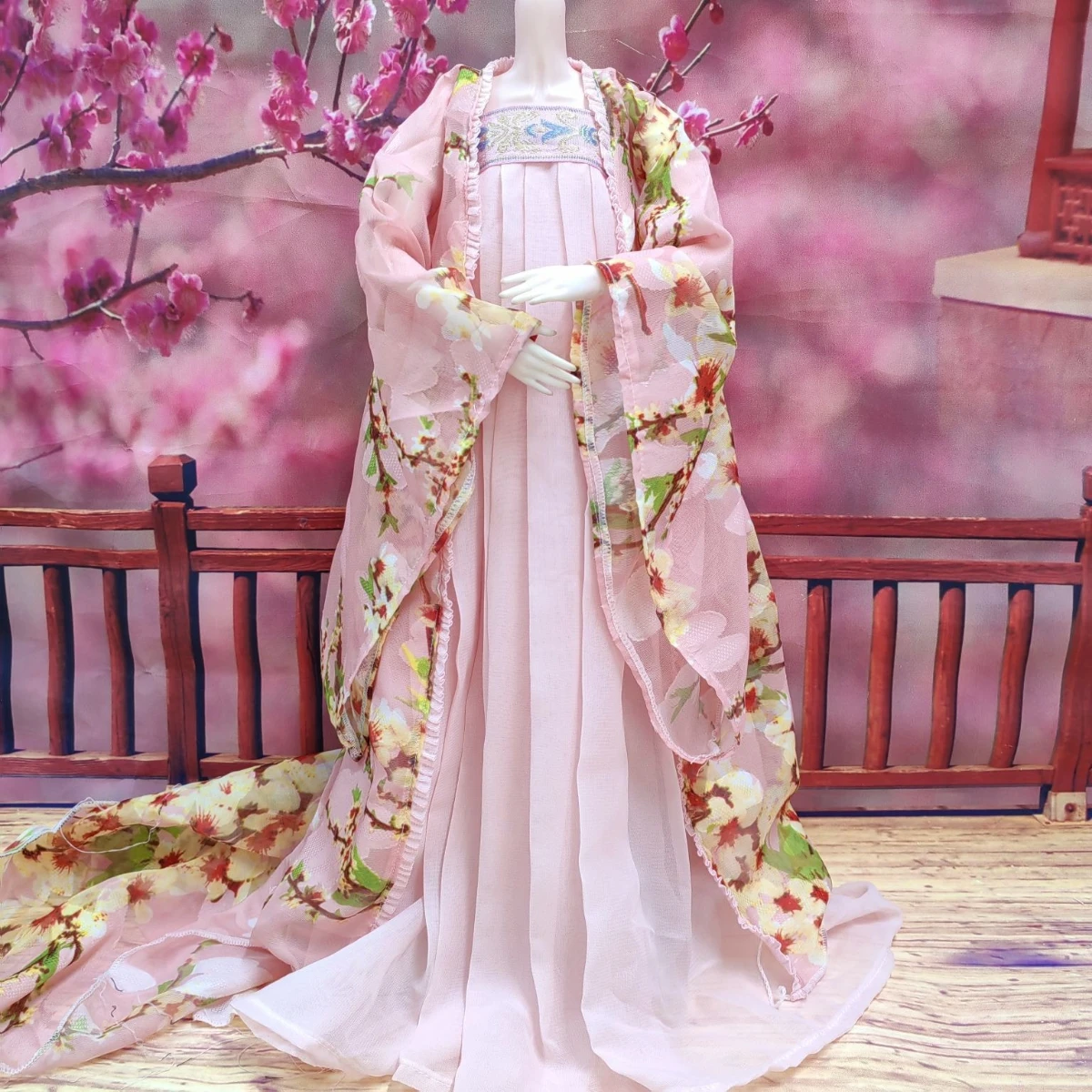 1/3 poppenkleding voor 60 cm Bjd pop Hanfu oude stijl kostuum prinses meisje speelgoed aankleden speelhuis popaccessoires, geen pop