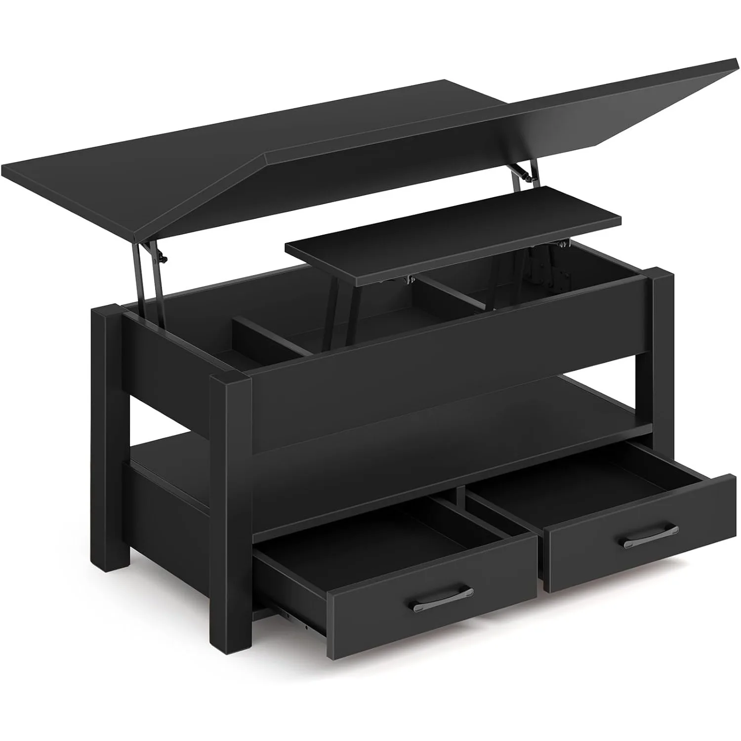 Coffee Table Lift Top, Multi-Function Convertible Coffee Table with Drawers and Hidden Compartment, Coffee Table Converts