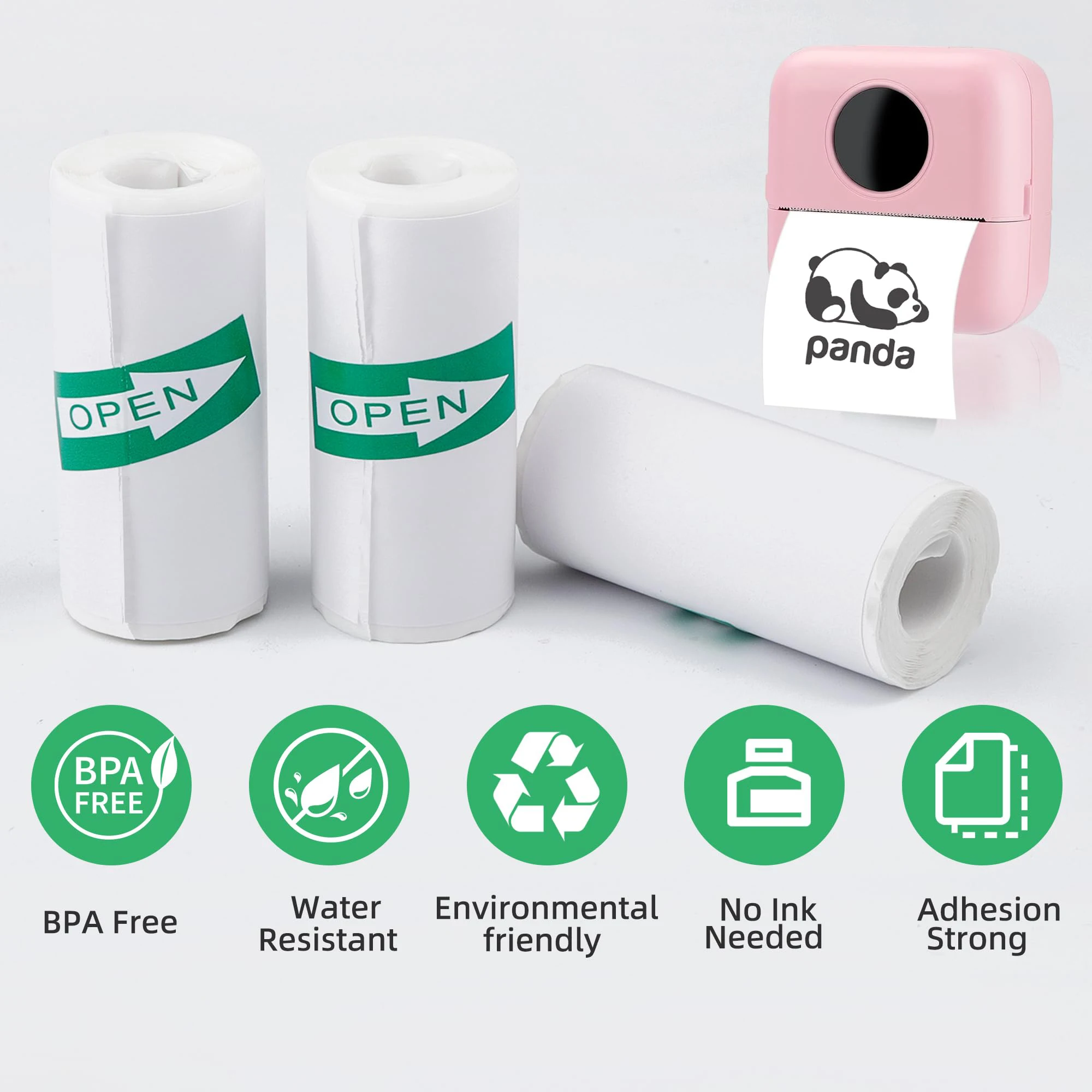 58mm Mini Portable Printer Photo Paper Label Color Sticker Self-Adhesive For Phone Printing HD Picture Photo 57*30MM Label 2025